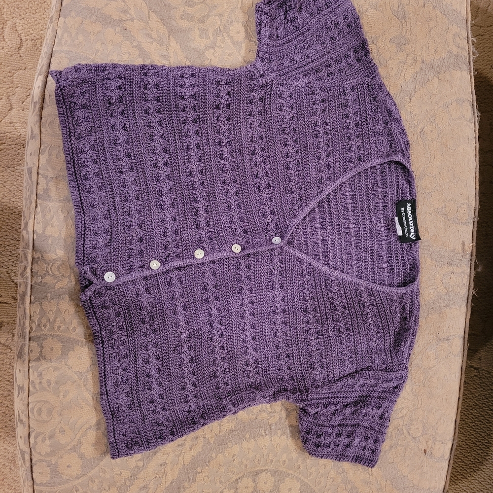 Purple Sweater Crop Top - size Large - EUC